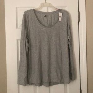 Loft gray long sleeve top